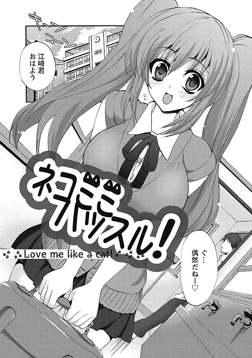 【エロ漫画】ネコのコスプレをして誘惑してくる巨乳の美少女…おっぱい揉みをされパイズリフェラでご奉仕すると生ハメ中出しトロ顔で絶頂アクメ堕ちしちゃう【三色網戸。：ネコミミハッスル！】