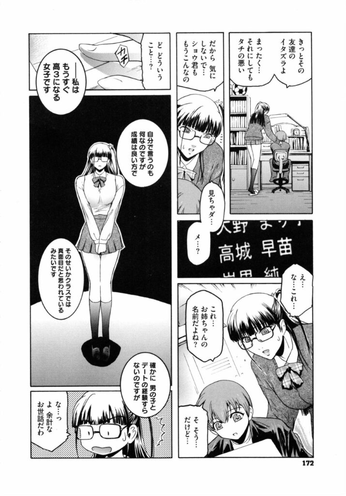 【エロ漫画】家庭教師の面倒をみる義弟くんに裏エロ垢サイトがバレて脅迫を受けてしまう義姉ちゃん。投稿動画と同じくアナル拡張見せつけをしてのオナニーから立ちバックで調教レイプされて快楽中出し堕ちしてしまう！【ここのき奈緒：Lucky Lookin' for Blind Men Circus Show】