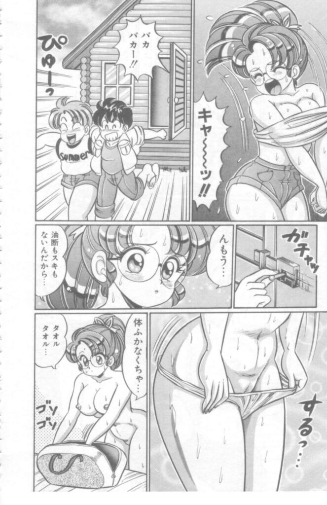 【エロ漫画】男子生徒と夏合宿の下見でHないたずらをされる巨乳女教師…川遊びで濡れた身体を拭いてもらう口実で2人の男子と3Pセックスでアクメイキ！【わたなべわたる：おしえてあげる♡】