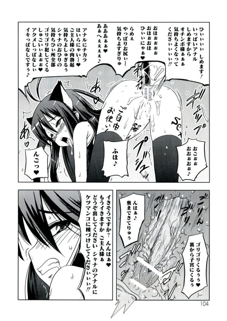 【エロ漫画】調教されて肉便器になっちゃう猫耳娘…バックで生ハメ中出しセックスしちゃう【猫耳花音：灼眼のシャナ】