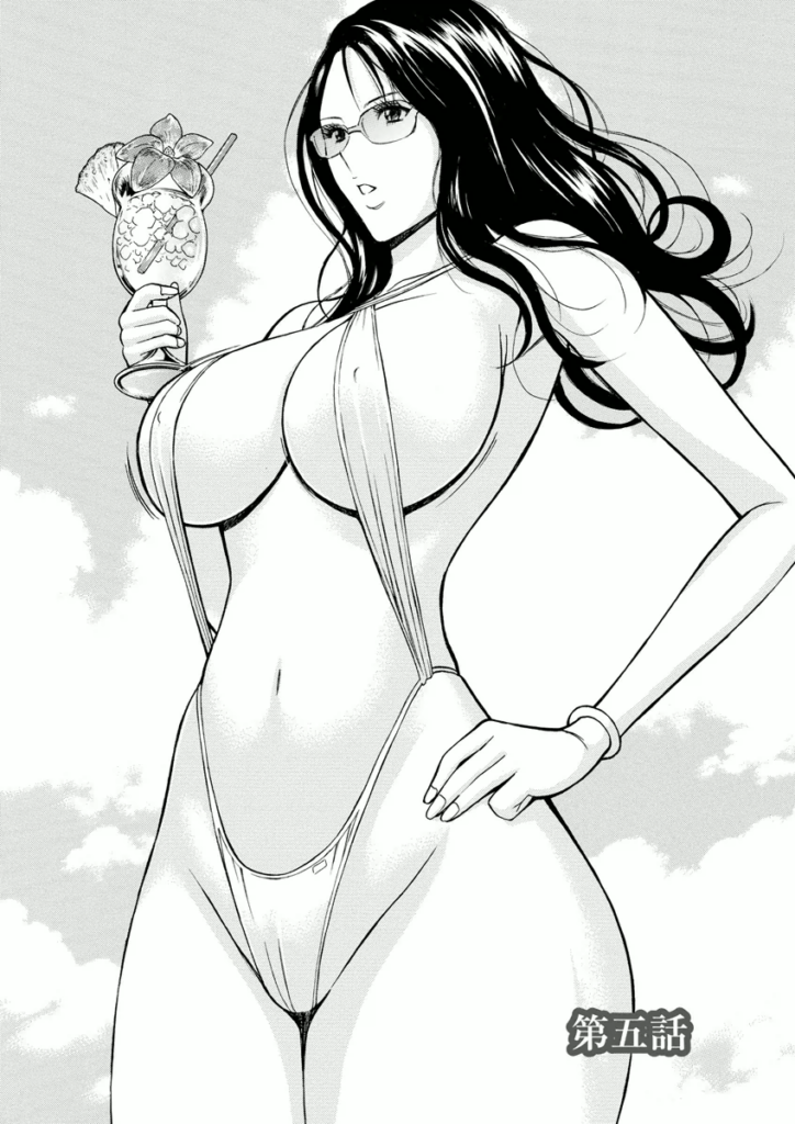 【エロ漫画】溺れそうになるも彼に助けてくれてお礼にエッチしちゃうエマさん…おっぱい揉みやバックで生挿入して浜辺でイチャラブ中出しセックスしちゃう【ながしま超助：アトリエのエマ】